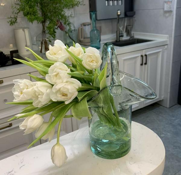 Muxing Glas Blumenvase Handtasche geformt klar Vase Aquarium